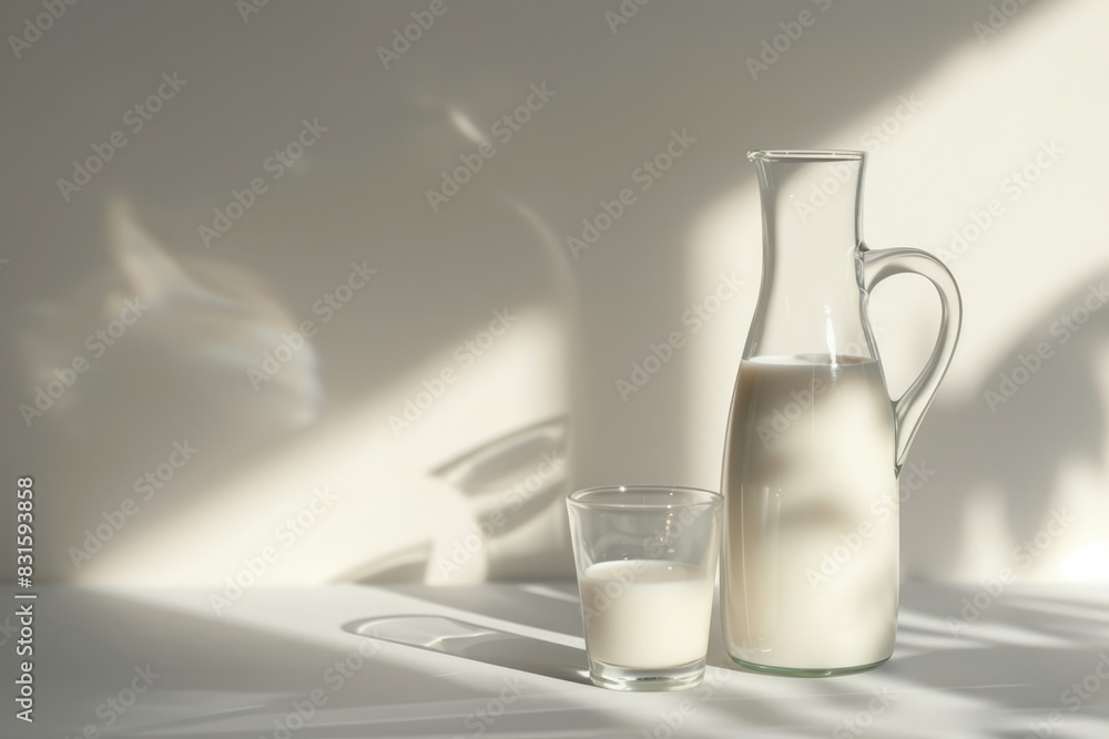 World Milk Day celebration with milk and glass on table. World Milk Day celebration with milk and glass on table.