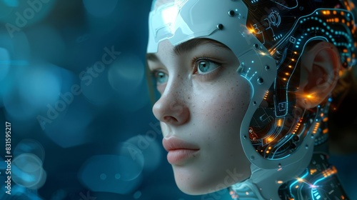 Connecting human data to mindset of Artificial intelligence AI  Digital data and machine learning technology and computer brain