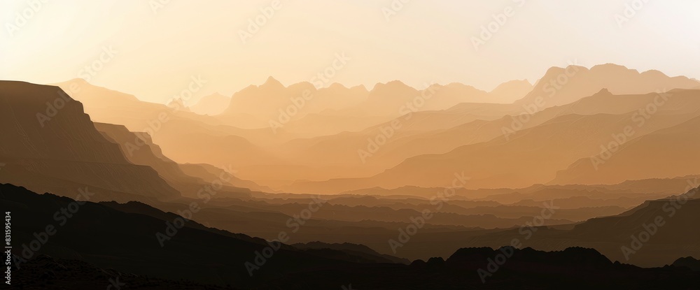 Abstract Mountain Range With Surreal Light, Background