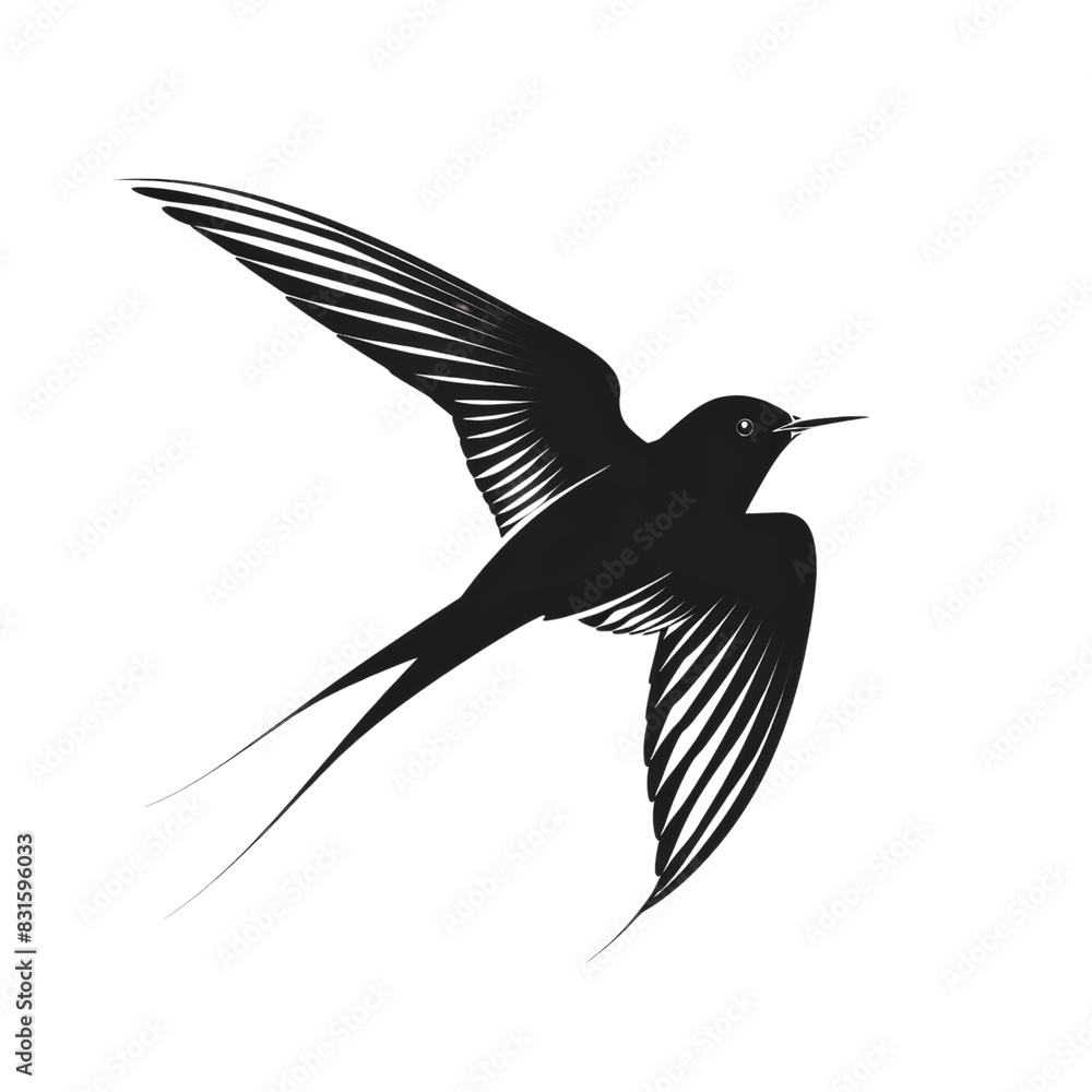 Obraz premium Silhouette of bird isolated on transparent background, cut out, png,