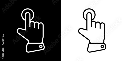 Finger gesture icon. Finger touch icon. Black icon. Click. Finger. 