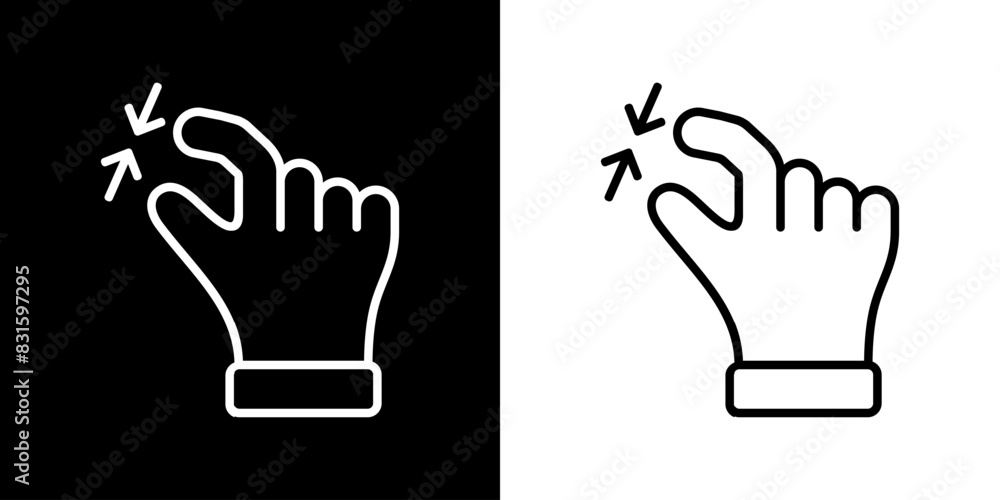 Finger gesture icon. Finger touch icon. Black icon. Click. Finger. 
