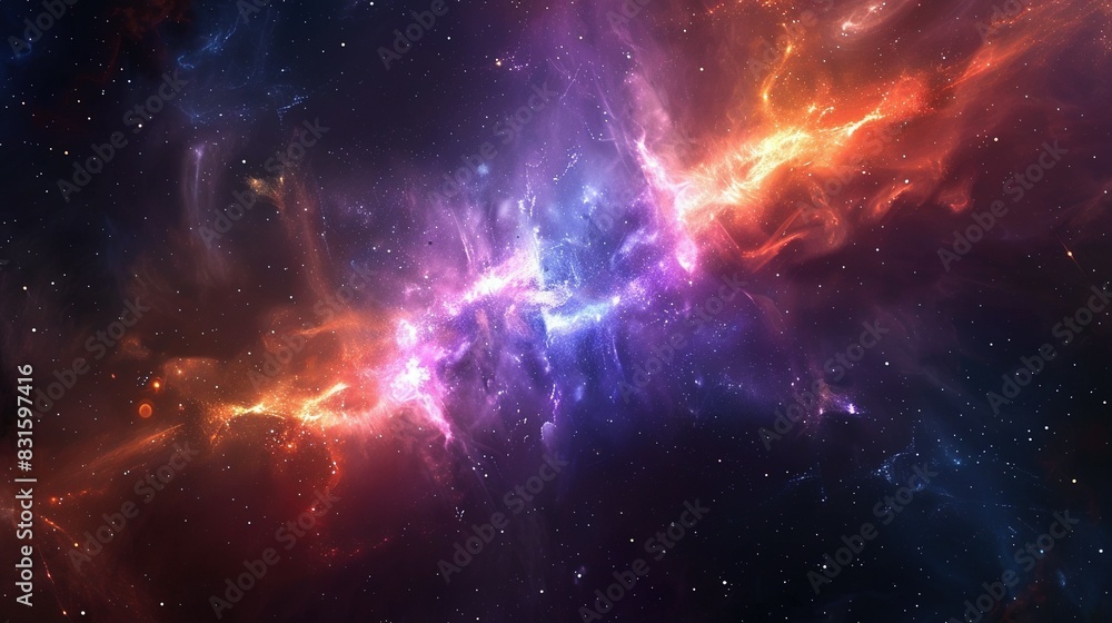 Stellar Galaxy with Nebula and Stars: Space Background