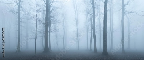 Abstract Foggy Forest With Holographic Trees  Background