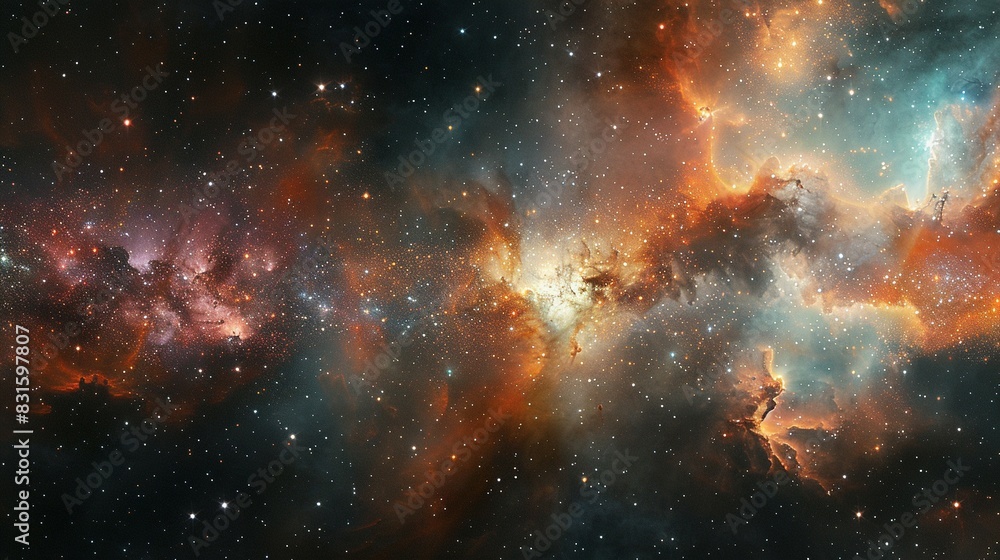 Fototapeta premium Galaxy with Nebula and Stars: Outer Space Background