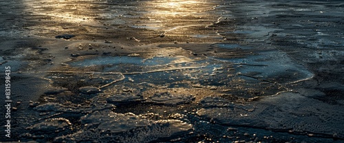 Abstract Frozen Tundra With Luminous Ice, Background