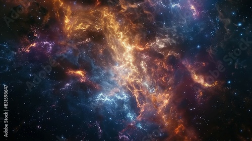 Space Background: Galaxy with Nebula and Stars