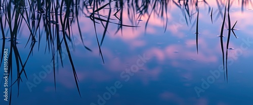 Abstract Marshland With Mirrored Water Reflections  Background