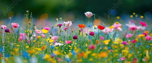 Abstract Meadow With Kaleidoscope Flowers  Background