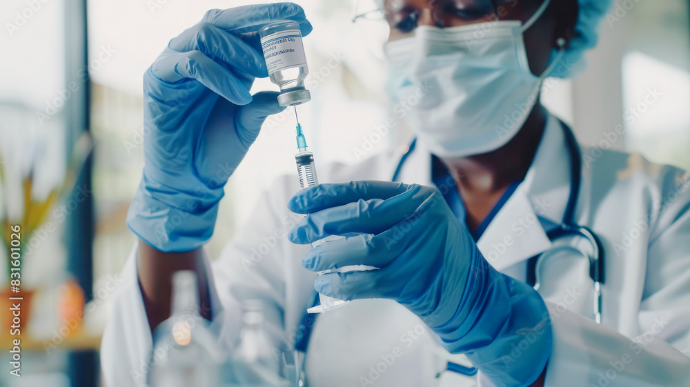 Precision in Care: Healthcare Professional Prepares Medication with Meticulous Accuracy Precision in Care: Healthcare Professional Prepares Medication with Meticulous Accuracy