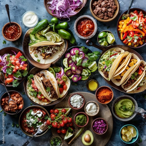 mouthwatering taco fiesta vibrant ingredients bursting with flavor and spice food photography