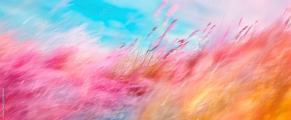 Abstract Alpine Meadow With Pastel Hues, Background Abstract Alpine Meadow With Pastel Hues, Background