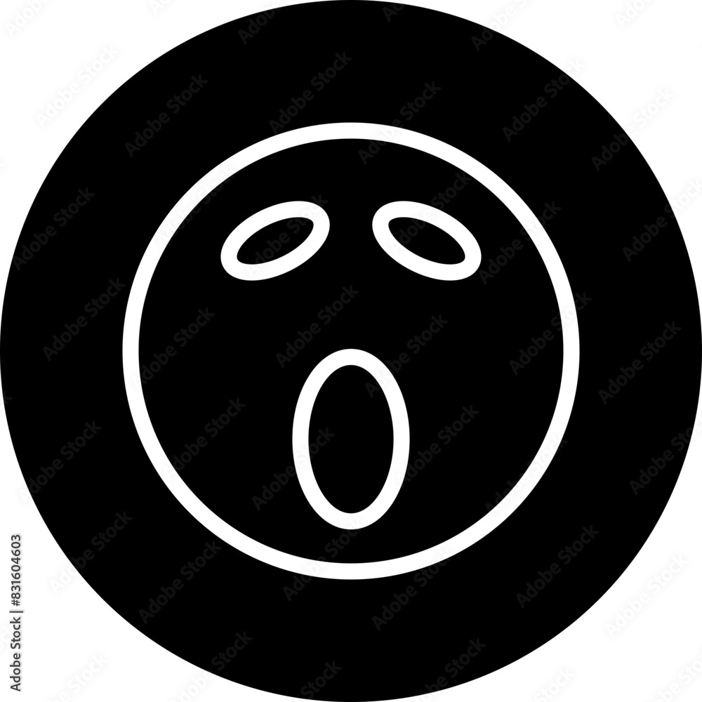 Fototapeta premium emoji shout Line White Circle Black Icon Design