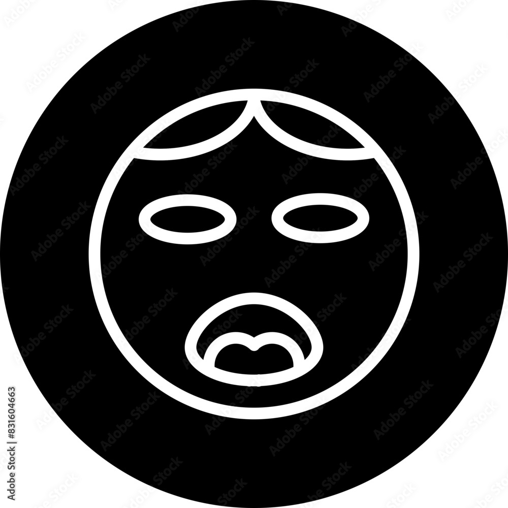 emoji girl Line White Circle Black Icon Design emoji girl Line White Circle Black Icon Design