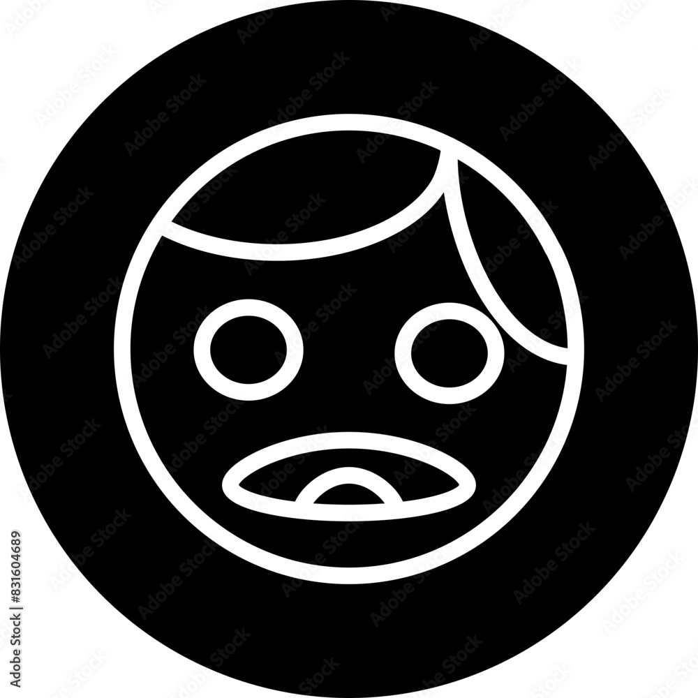 Fototapeta premium emoji boy Line White Circle Black Icon Design