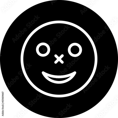 emoji smile Line White Circle Black Icon Design