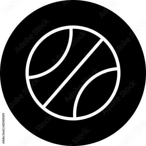 basketball Line White Circle Black Icon Design