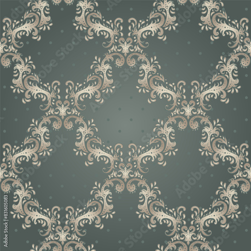 Vector illustration. Damask seamless floral pattern. Luxury texture for wallp...