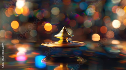 A spinning top symbolizing the constant movement and evolution of DAOs without a central core. photo