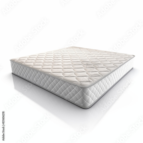 White mattress isolated on white background 3d rendering