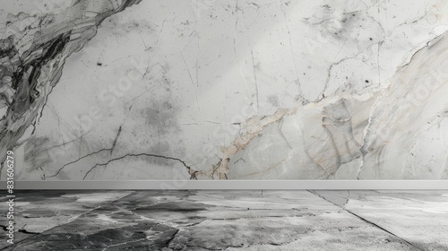 Background Stone,Smooth marble wall with a prominent empty section for product imagery or text. photo