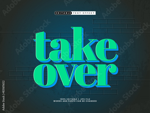 take over editable text effect in super and simple text style