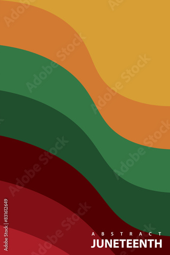 Abstract background design with Juneteenth theme, with wavy patterns.