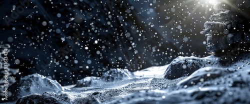 Abstract Snowy Landscape With Digital Ice  Background