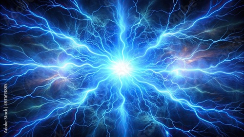 Blue electrical discharge and plasma background