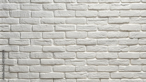 White brick wall background texture generated by