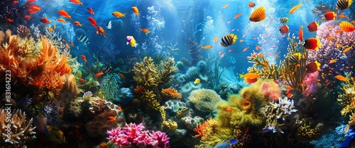 Abstract Underwater Coral Reef  Background
