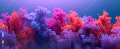 Abstract Underwater Scene With Radiant Corals  Background