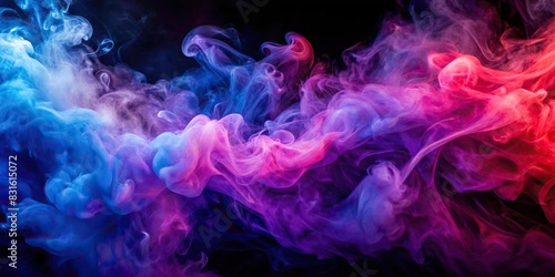 Abstract pattern of purple, blue, and red smoke creating a mesmerizing display