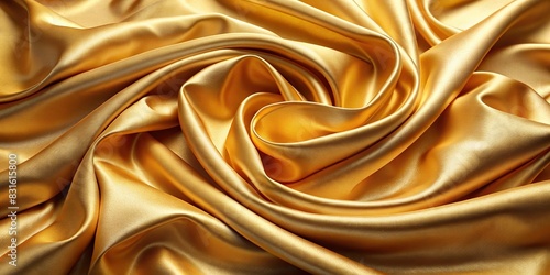 Gold satin smooth fabric with a luxurious sheen on a background photo