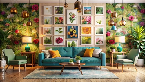 Photo backdrop for dopamine decor interior design trend