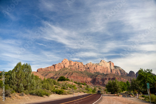 ザイオン国立公園の道、風景