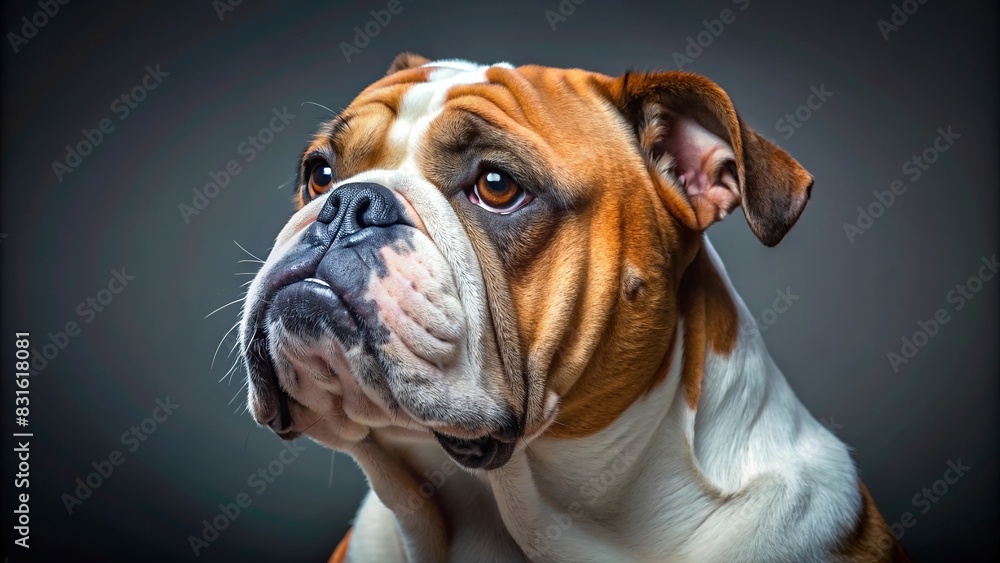 English bulldog dog profile isolated on background