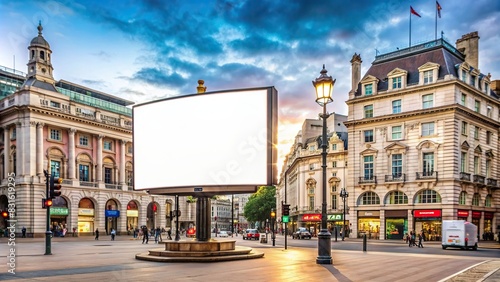 Empty billboard mockup in Piccadilly Circus for outdoor advertising photo