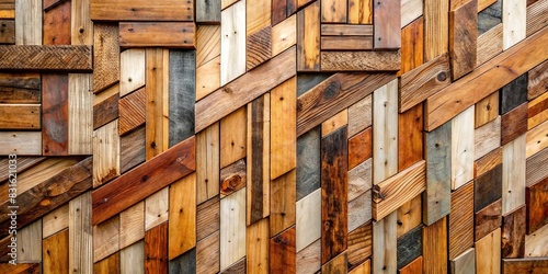 Abstract geometric pattern of reclaimed wood wall paneling texture photo