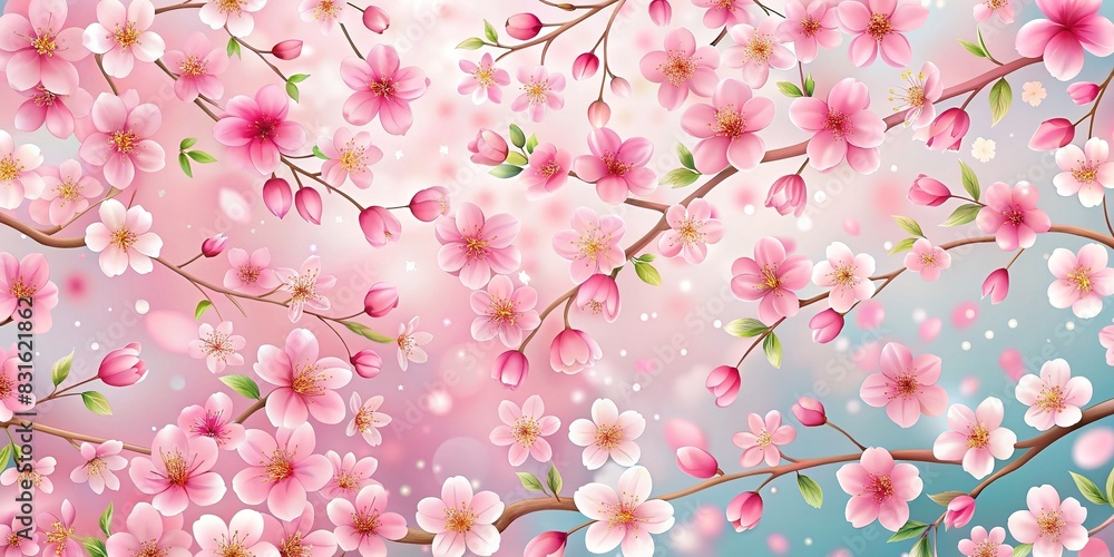 Beautiful cherry blossom pattern as a background image