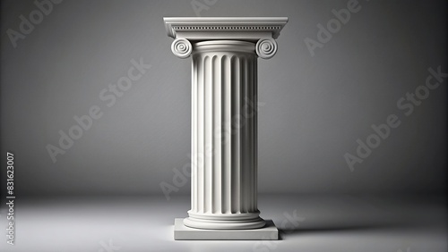 Sleek Doric column design isolated on background