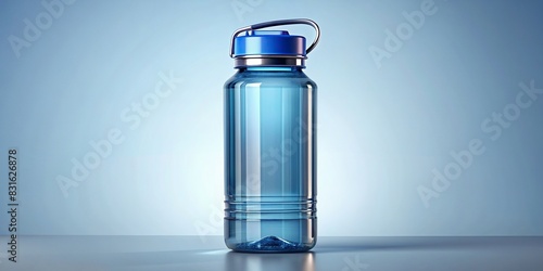 Water bottle with a modern design, isolated on background photo