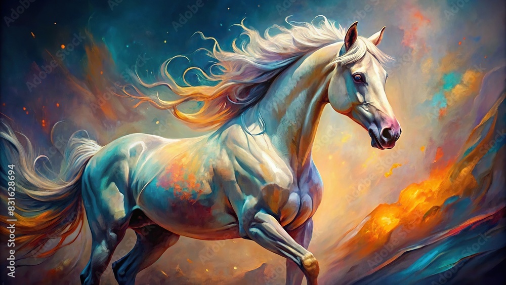 Elegant abstract artwork of a beautiful horse