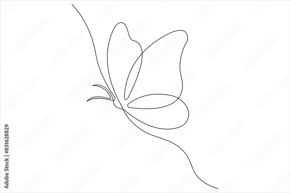 Continuous one line art drawing of butterfly design minimalism outline vector art illustration
Continuous one line art drawing of butterfly design minimalism outline vector art illustration