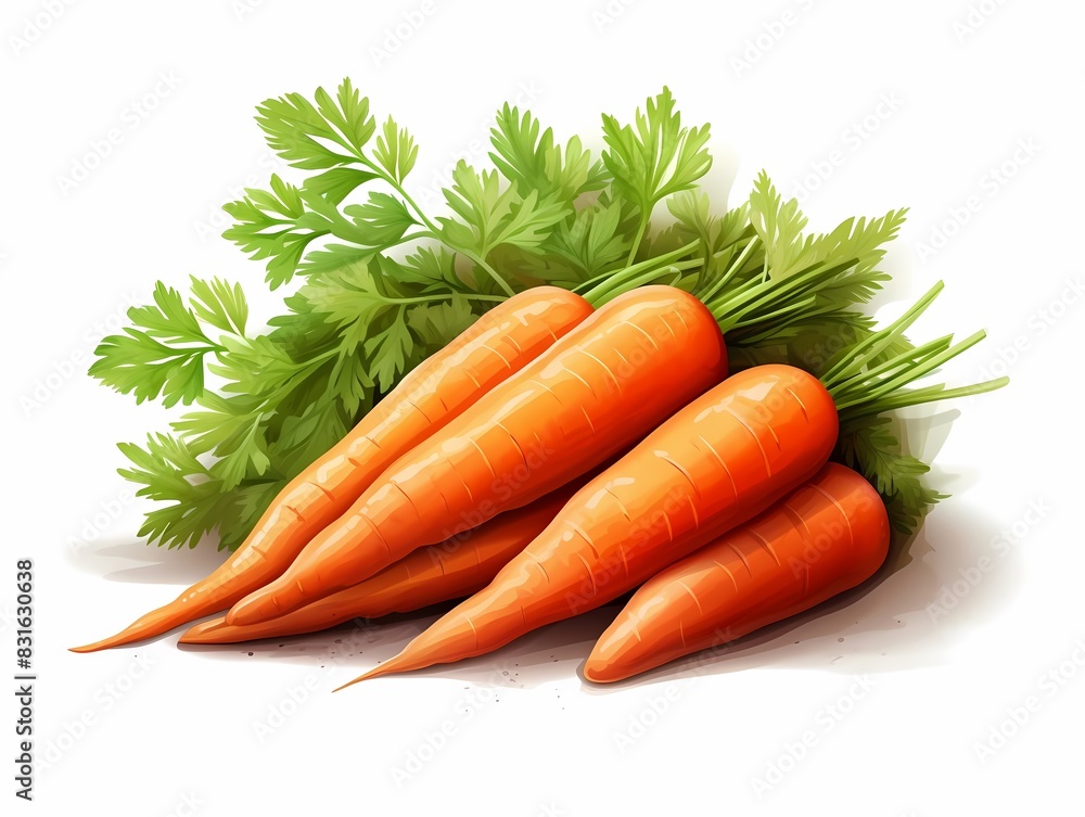 Carrot, isolate on white background, dicut PNG style Carrot, isolate on white background, dicut PNG style