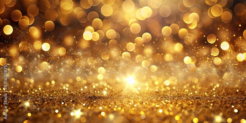Abstract golden background with glowing bokeh lights for a luxurious and elegant design