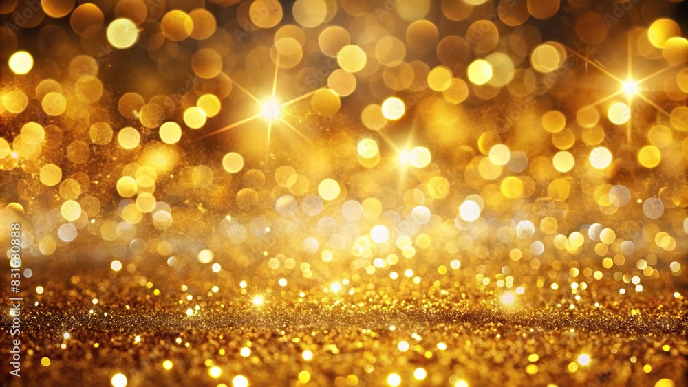 Shiny golden background with luminous bokeh lights perfect for festive and celebratory concepts