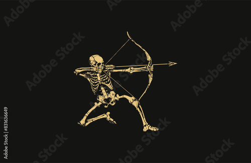 skeleton archer design vector illustration