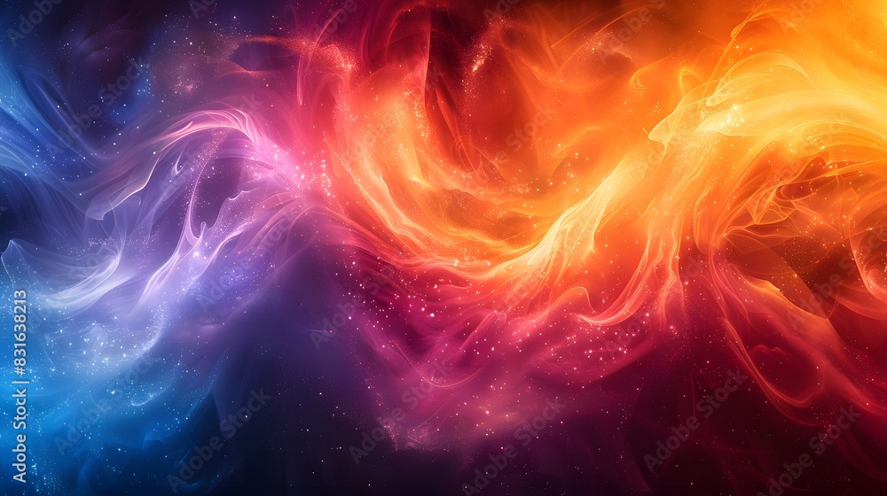 A colorful background with a swirl of light.