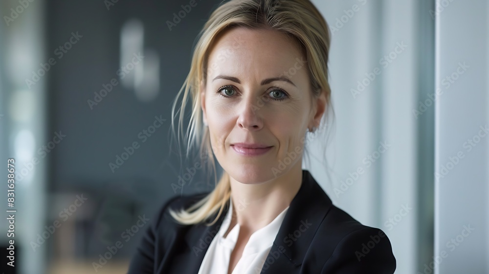 Obraz premium Portrait of a attractive business woman at office : Generative AI